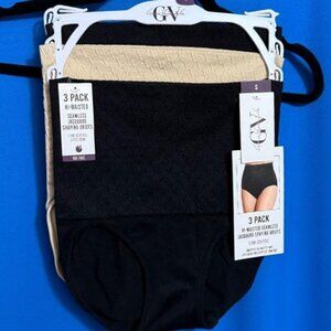 NWT ~ $36 GLORIA VANDERBILT 3 PACK HI WAISTED SEAMLESS SHAPING BRIEFS S / SMALL